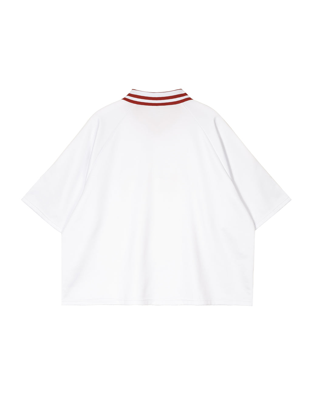 "PEAK" Off-White Tee w Red Pin Collar